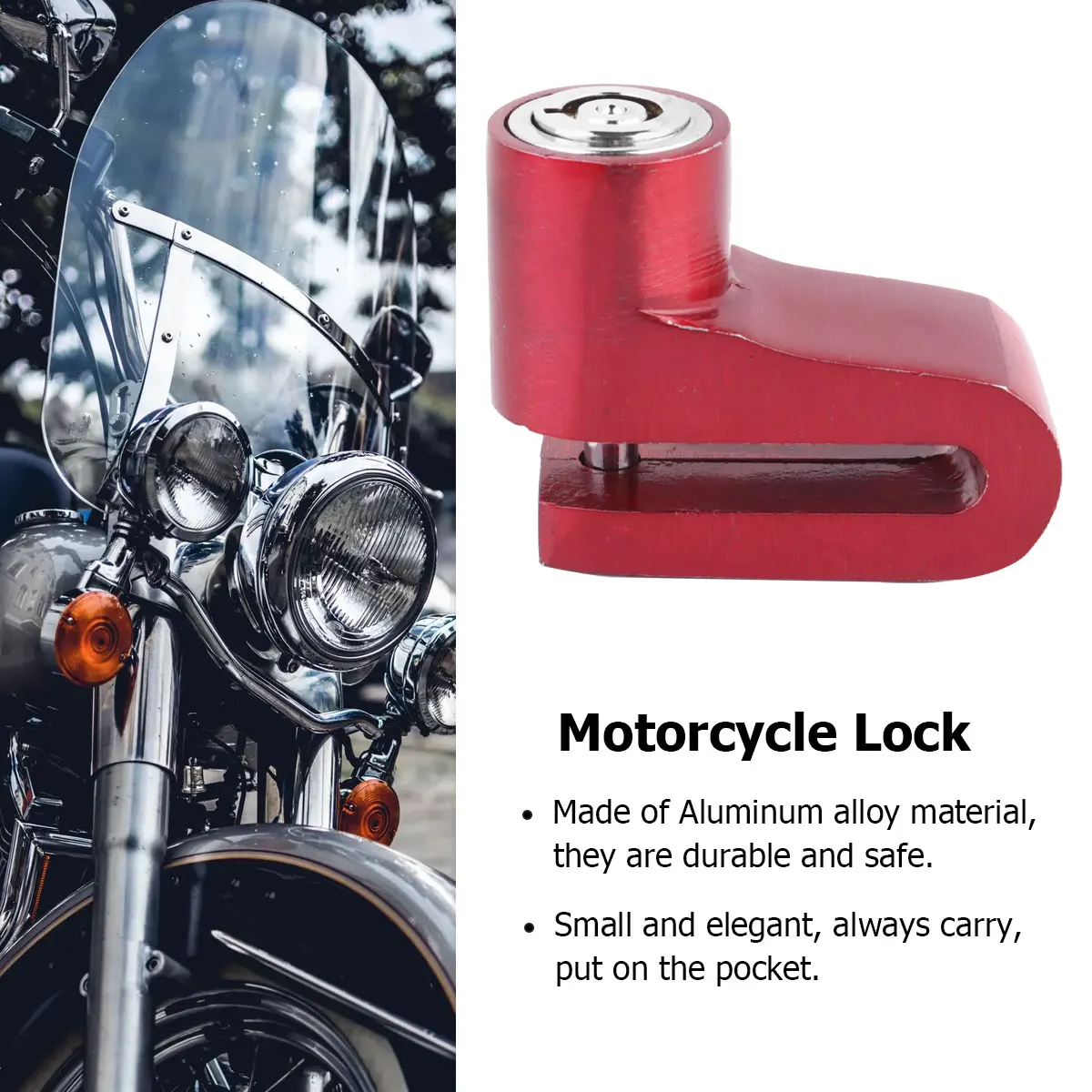 Disk Lock Motorcycle Disc Brake Bike Anti Theft for Scooter Motorbike Red Aluminum Alloy
Disk Lock Motorcycle Disc Brake Bike Anti Theft for Scooter Motorbike Red Aluminum Alloy