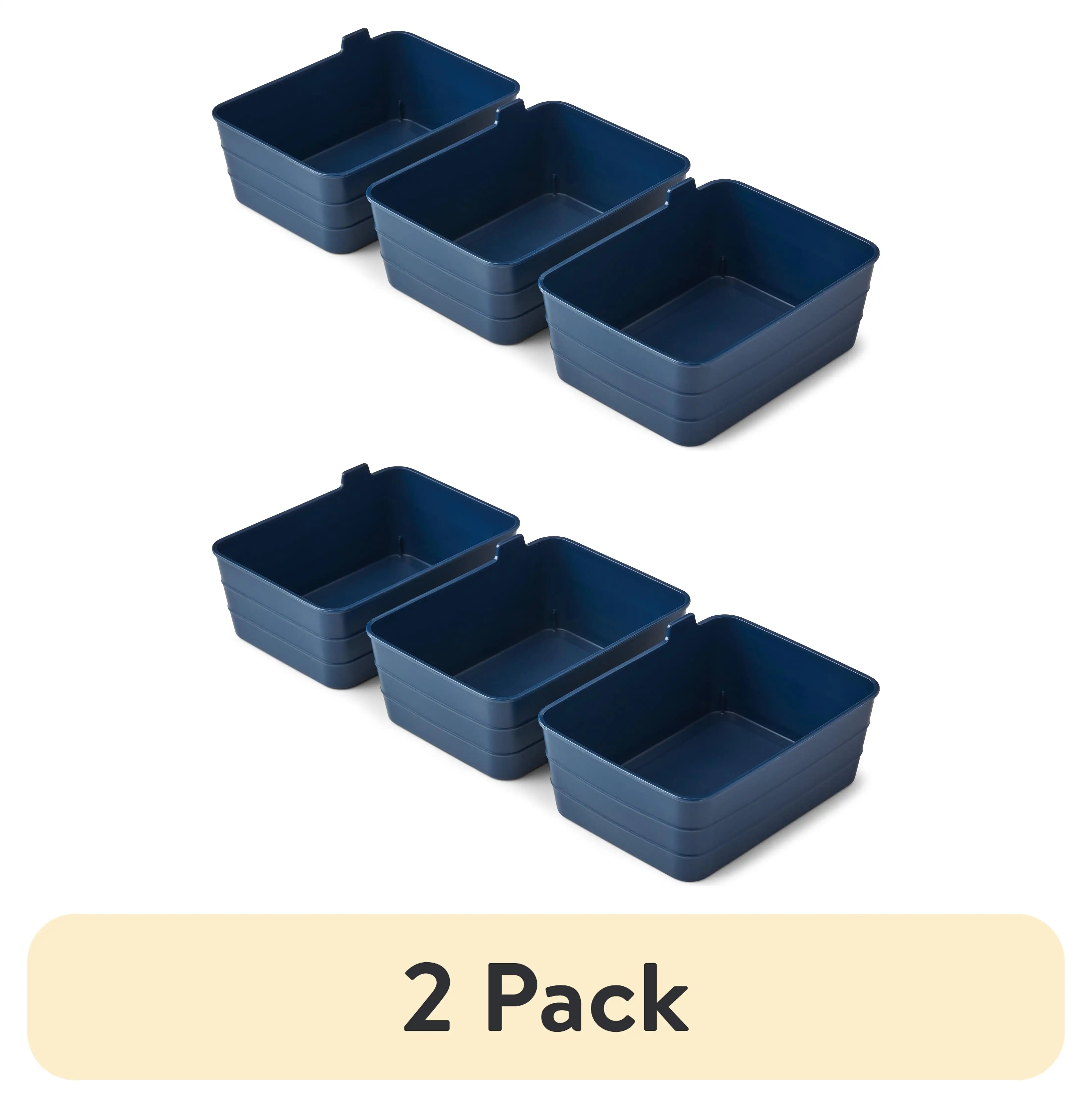 (2 pack) Plastic Set of 3 Flexible Drawer Storage Organizers, 7' x 5.2' x 2.9', Blue, Designed to
(2 pack) Plastic Set of 3 Flexible Drawer Storage Organizers, 7' x 5.2' x 2.9', Blue, Designed to