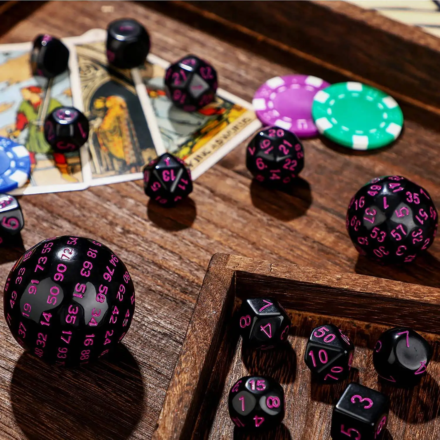 Полный набор многогранных кубиков DND из 15 предметов D3-D100 для настольных игр
Полный набор многогранных кубиков DND из 15 предметов D3-D100 для настольных игр