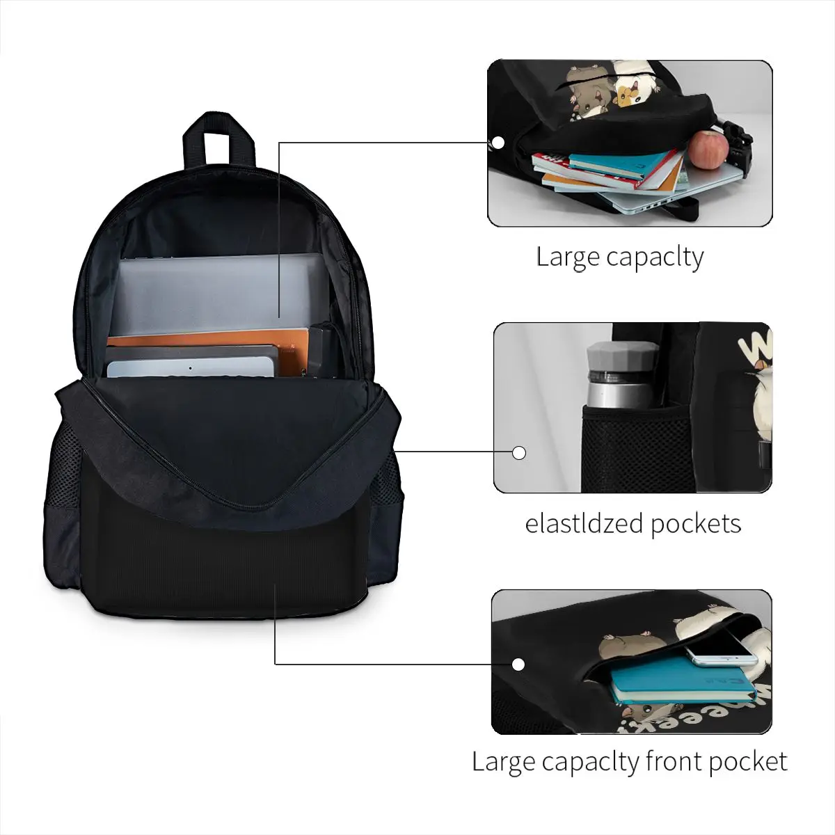Happy Guinea Pig Student Backpack School Bag Hiking Travel Daypack for Boys Girls Fashion Bookbag Shoulder Bags
Happy Guinea Pig Student Backpack School Bag Hiking Travel Daypack for Boys Girls Fashion Bookbag Shoulder Bags