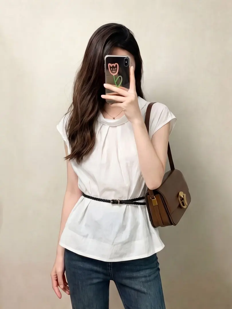 High Waist Belted Summer Thin Breathable Linen Shirt Women's Butt Covering Style White Shirt Slimming Top Small Flying Sleeve
High Waist Belted Summer Thin Breathable Linen Shirt Women's Butt Covering Style White Shirt Slimming Top Small Flying Sleeve