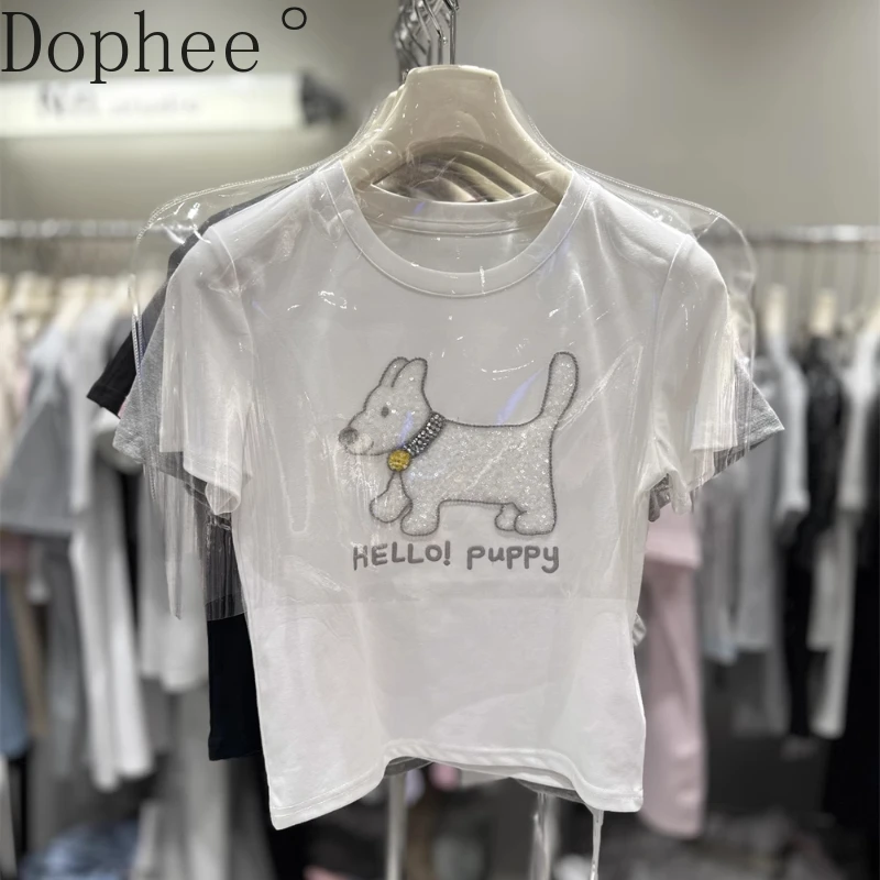 Hot Chick New Spring Summer High Waist Crop Top Cute Dog Embroidery O-neck Pullover Basic Tees Short Sleeve Women Cotton T-shirt
Hot Chick New Spring Summer High Waist Crop Top Cute Dog Embroidery O-neck Pullover Basic Tees Short Sleeve Women Cotton T-shirt
