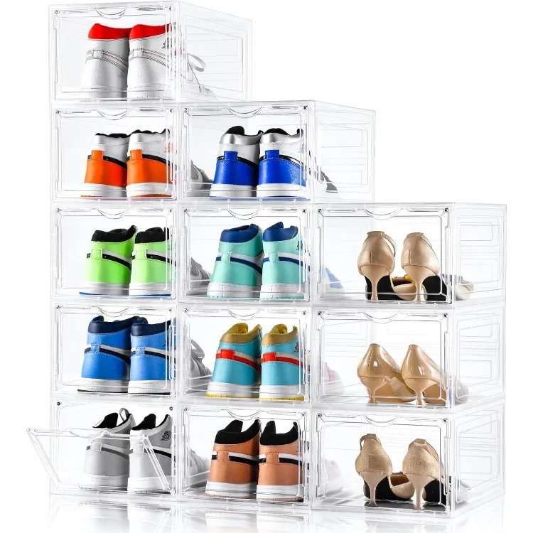 Clemate Upgraded X-Large Shoe Organizer,Shoe Storage Organizer,12 Pack,Shoe Box Clear Plastic Stackable,Drop Front Shoe Box with
Clemate Upgraded X-Large Shoe Organizer,Shoe Storage Organizer,12 Pack,Shoe Box Clear Plastic Stackable,Drop Front Shoe Box with