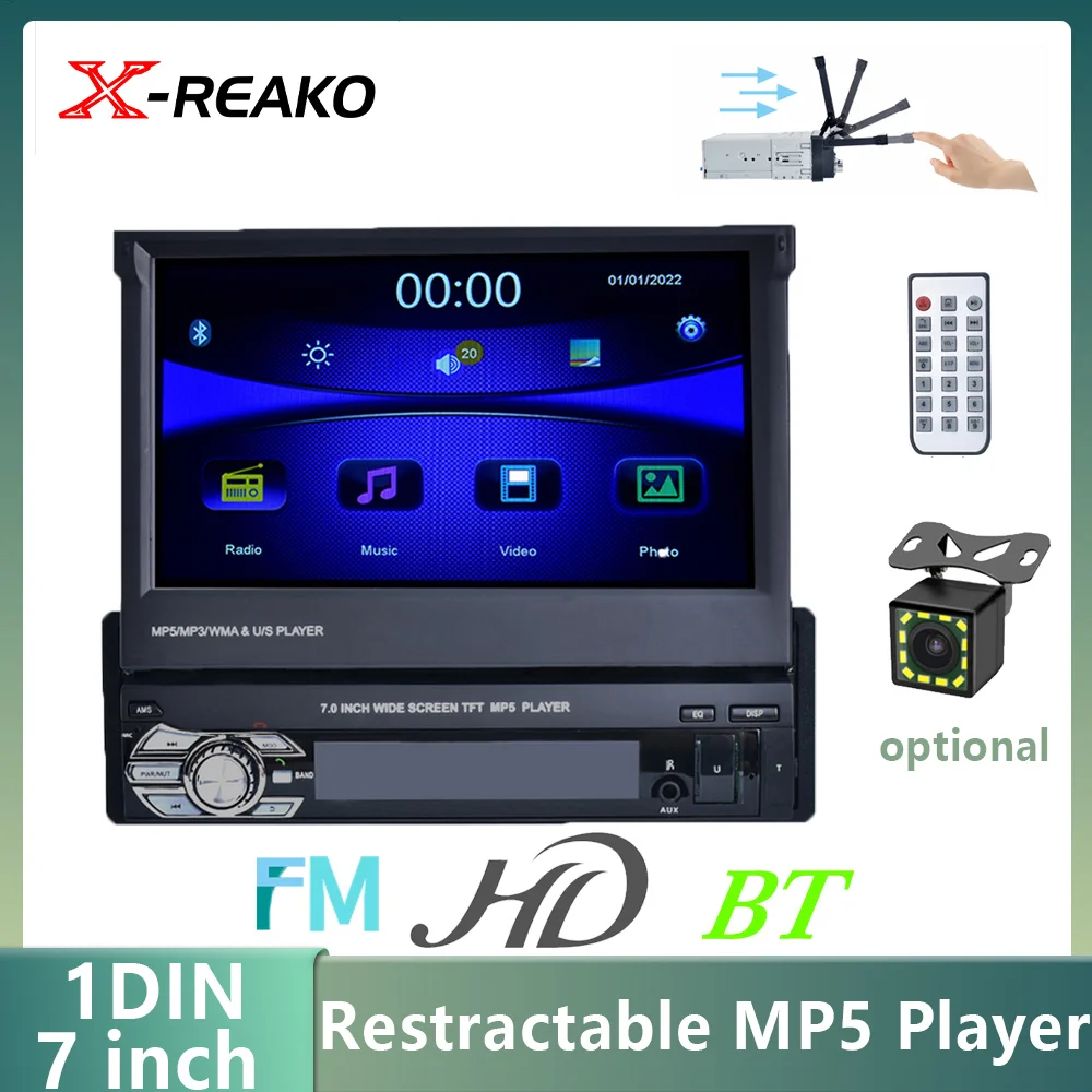X-REAKO 1 Din автомобильное стерео радио 7 ''сенсорный экран Универсальный Автомобильный мультимедийный плеер с BT FM-радио приемником камерой заднего вида
X-REAKO 1 Din автомобильное стерео радио 7 ''сенсорный экран Универсальный Автомобильный мультимедийный плеер с BT FM-радио приемником камерой заднего вида
