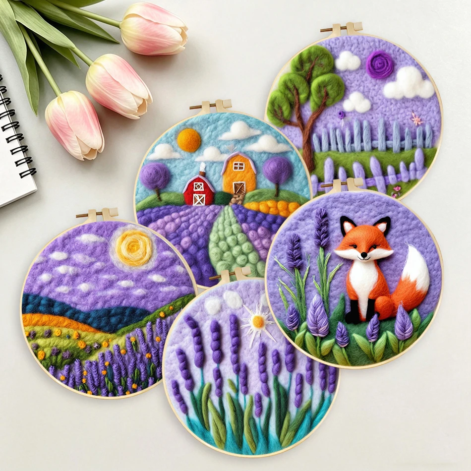 GATYZTORY Diy Wool Felt Painting Lavender Scenery Starter Kit Creative Needle Felting Wool Painting With Frame Crafts
GATYZTORY Diy Wool Felt Painting Lavender Scenery Starter Kit Creative Needle Felting Wool Painting With Frame Crafts