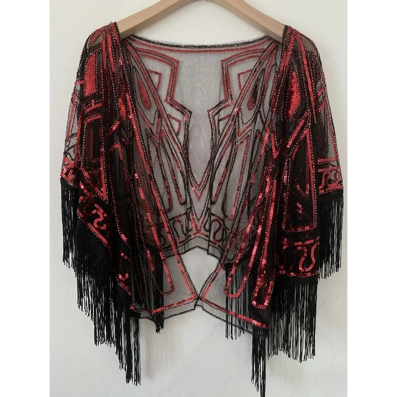 2025 New Vintage Style Loose Women's Shawl Fashionable Cape Temperament Mesh Bead Sequined Fringed V-neck Chic Top
2025 New Vintage Style Loose Women's Shawl Fashionable Cape Temperament Mesh Bead Sequined Fringed V-neck Chic Top
