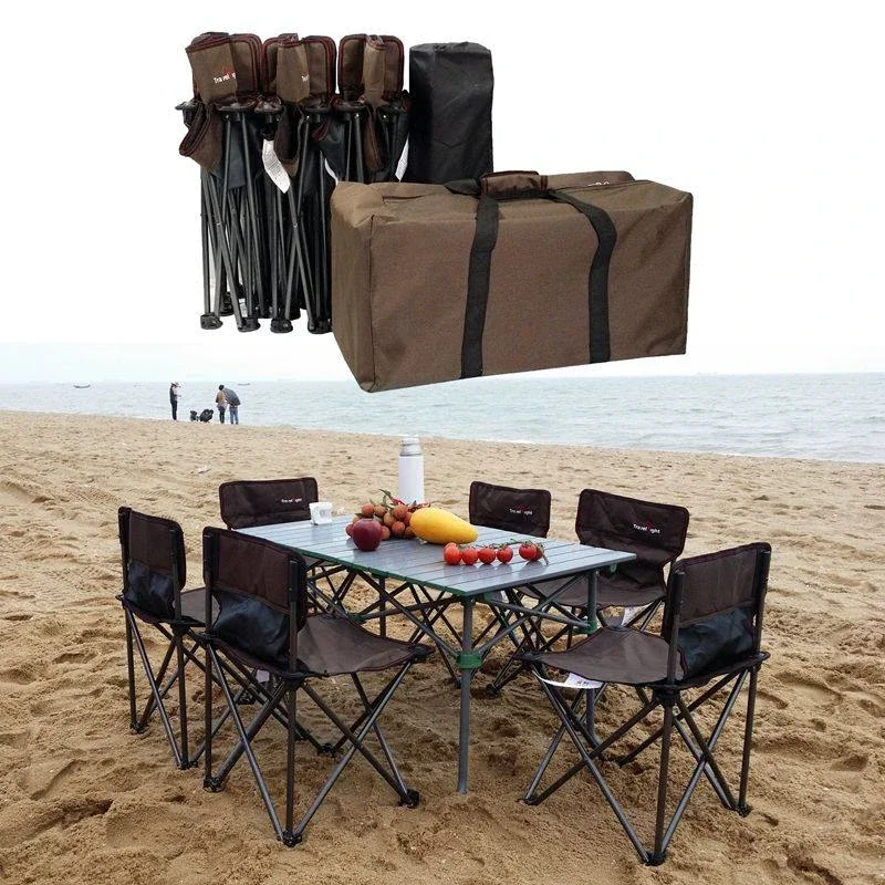 Outdoor folding set, picnic barbecue, portable aluminum alloy table and chair, self-driving beach
Outdoor folding set, picnic barbecue, portable aluminum alloy table and chair, self-driving beach