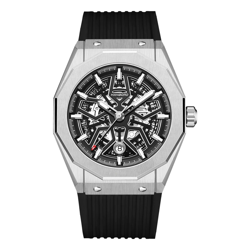 HANBORO New Men Luxury Automatic Mechanical Watches Waterproof Luminous Skeleton Man Wristwatch Fashion Trendy Watch for men
HANBORO New Men Luxury Automatic Mechanical Watches Waterproof Luminous Skeleton Man Wristwatch Fashion Trendy Watch for men