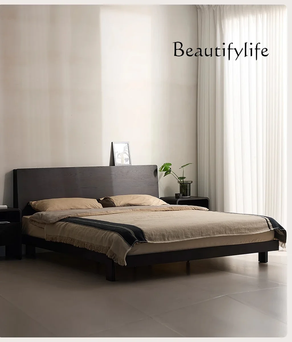 R Black Solid Wood Bed Nordic Master Bedroom Furniture Simple Retro 1.8 Meters Double Bed Small Apartment Large Board Bed
R Black Solid Wood Bed Nordic Master Bedroom Furniture Simple Retro 1.8 Meters Double Bed Small Apartment Large Board Bed