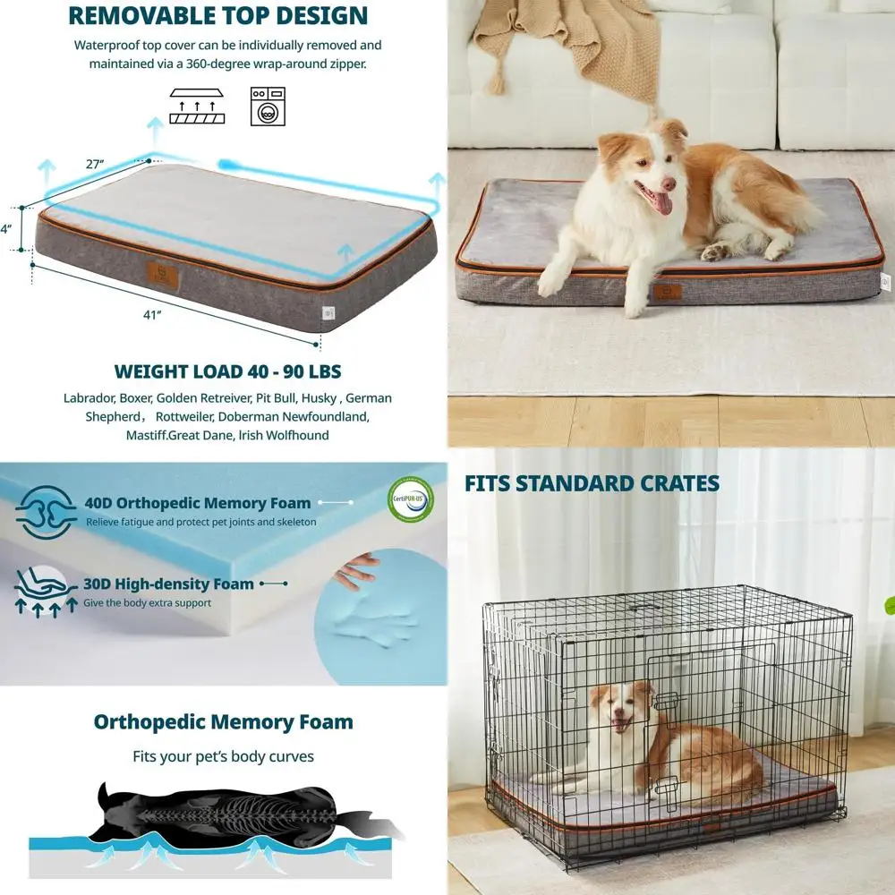 Ортопедическая кровать для собак XL — 4 толстых пены с эффектом памяти для больших собак — водонепроницаемая со съемным моющимся чехлом
Ортопедическая кровать для собак XL — 4 толстых пены с эффектом памяти для больших собак — водонепроницаемая со съемным моющимся чехлом