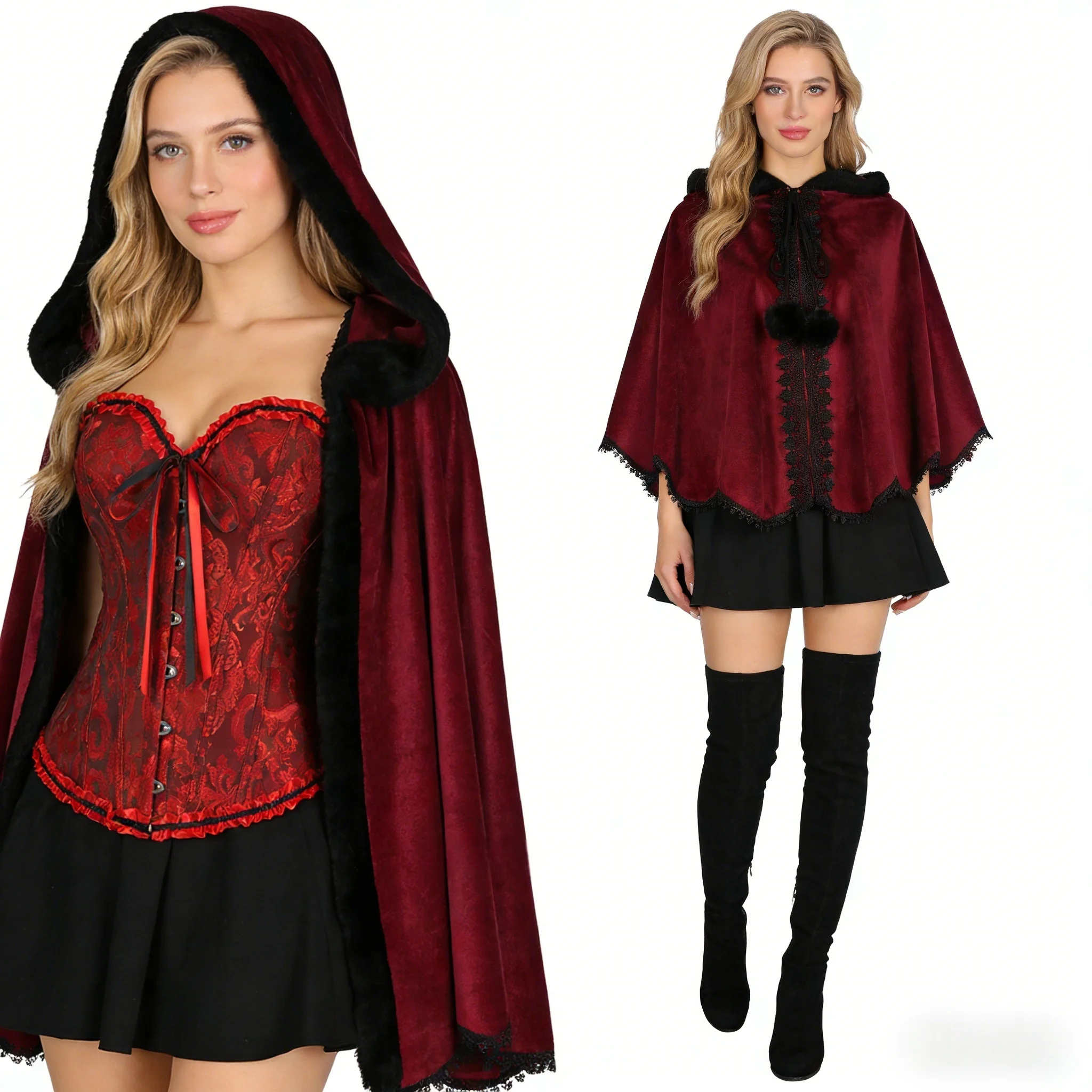 Retro Cape with Hood Cloak Medieval Cape Stage Performance Costume Party Wear
Retro Cape with Hood Cloak Medieval Cape Stage Performance Costume Party Wear