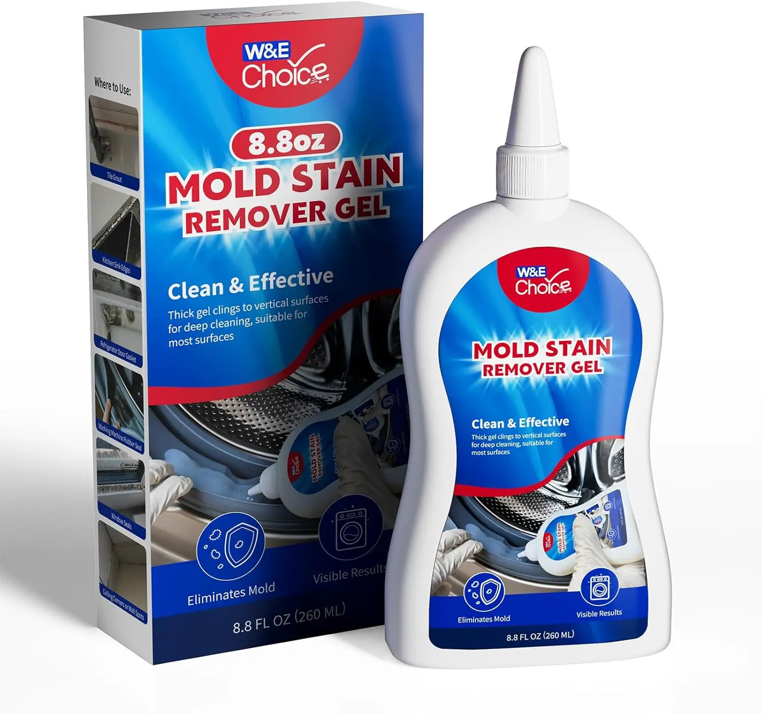 Stain Remover Gel for Shower, Tile, Grout & Washing Machine Seal - No Scrubbing, 8.8 Fl Oz
Stain Remover Gel for Shower, Tile, Grout & Washing Machine Seal - No Scrubbing, 8.8 Fl Oz