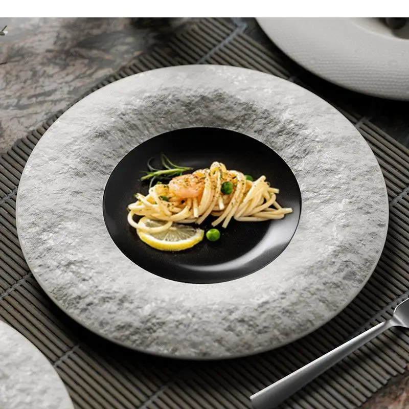 Ceramic Dinner Plate Stone Texture Shallow Pasta Snack Plates Dessert Steak Home Tableware
Ceramic Dinner Plate Stone Texture Shallow Pasta Snack Plates Dessert Steak Home Tableware