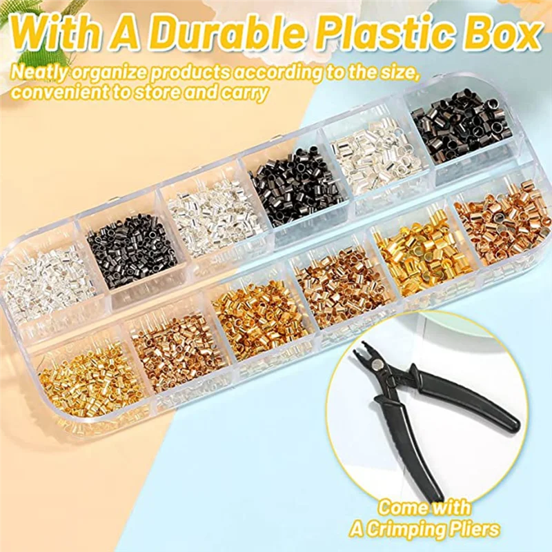 A32P_Crimping Beads for Jewelry Making, 2200Pcs Crimping Tubes with Crimping Pliers for DIY Jewelry Making (3 Sizes 4 Colors)
A32P_Crimping Beads for Jewelry Making, 2200Pcs Crimping Tubes with Crimping Pliers for DIY Jewelry Making (3 Sizes 4 Colors)
