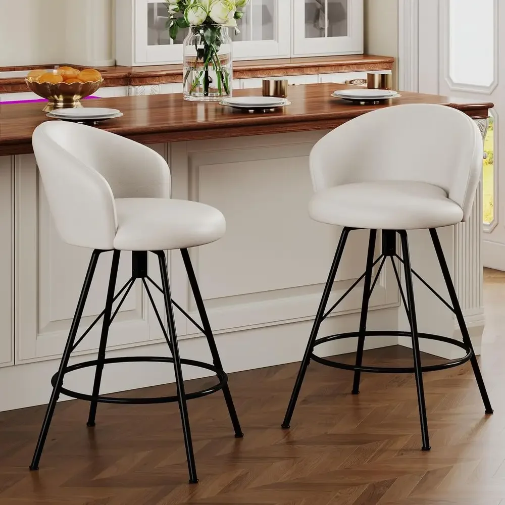 Set of 2 Upholstered Counter Height Bar Stools with Metal Legs, Beige for Modern Home Kitchen
Set of 2 Upholstered Counter Height Bar Stools with Metal Legs, Beige for Modern Home Kitchen
