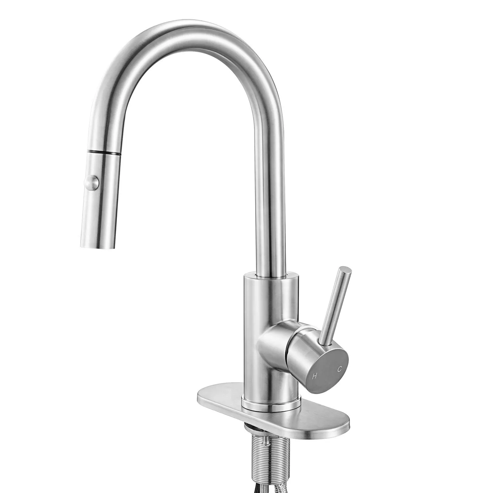 Single Handle Sink Faucet, Brushed Nickel Kitchen Faucet with Pull Down Sprayer, Suitable for Bathroom, RV, Bar Sink, Public
Single Handle Sink Faucet, Brushed Nickel Kitchen Faucet with Pull Down Sprayer, Suitable for Bathroom, RV, Bar Sink, Public