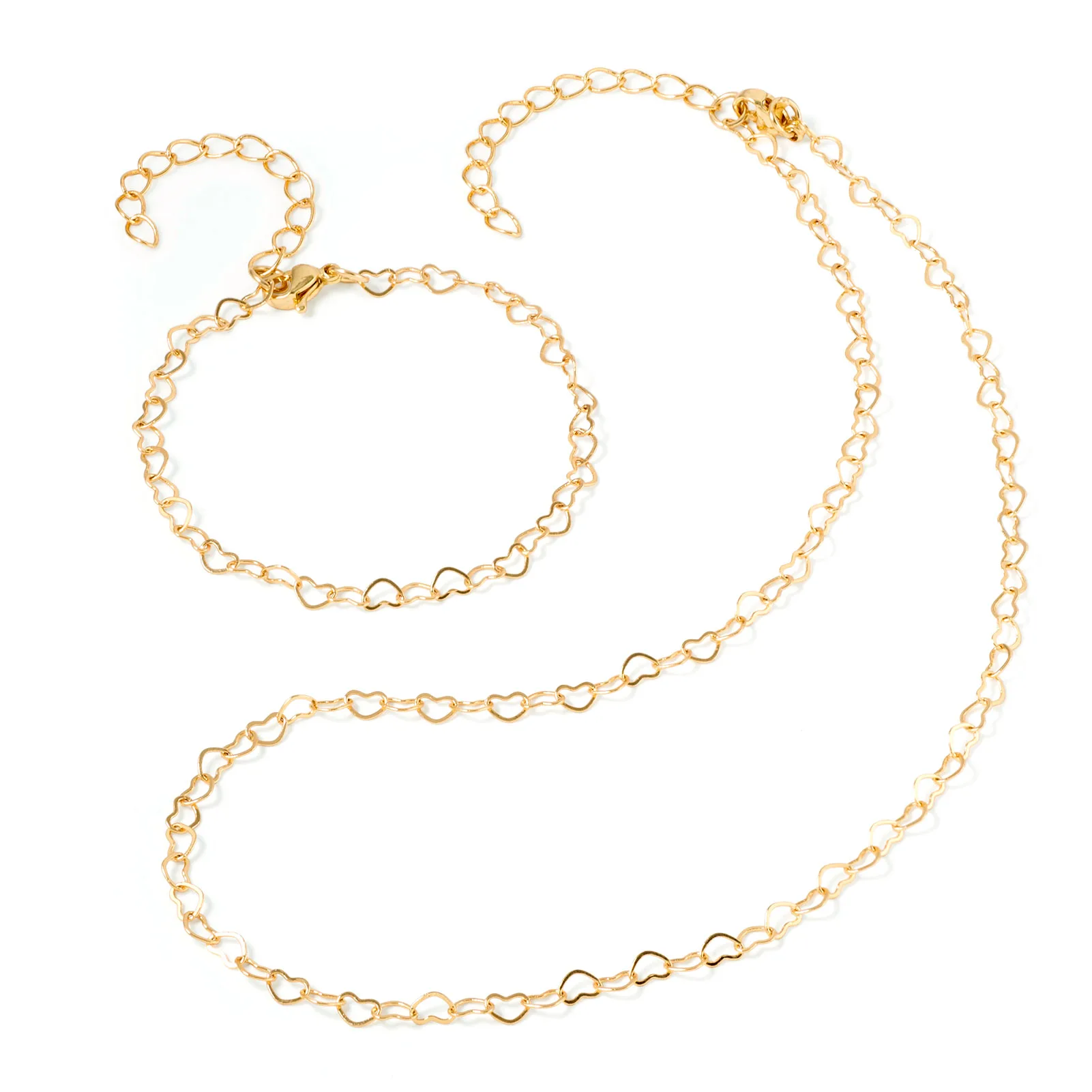 1 Set Brass Love Heart Link Chain Bracelet Necklace Chains for Fashion Jewelry Gifts 6-3/4 inch(17cm), 15-3/8 inch(39cm)
1 Set Brass Love Heart Link Chain Bracelet Necklace Chains for Fashion Jewelry Gifts 6-3/4 inch(17cm), 15-3/8 inch(39cm)