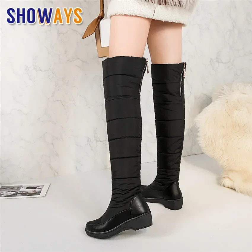 Winter Women Thigh High Snow Boots Blue Warm Down Plush Round Toe Outdoor Lady Wedge Thick Heels Zipper Over Knee Platform Boots
Winter Women Thigh High Snow Boots Blue Warm Down Plush Round Toe Outdoor Lady Wedge Thick Heels Zipper Over Knee Platform Boots
