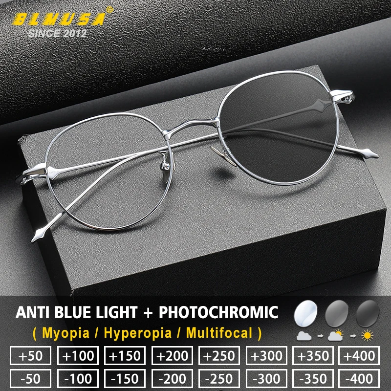 BLMUSA New Fashion Round Ultralight Titanium Reading Eyeware Prescription Myopia Glasses Premium Photochromic Multifocal Glasses
BLMUSA New Fashion Round Ultralight Titanium Reading Eyeware Prescription Myopia Glasses Premium Photochromic Multifocal Glasses