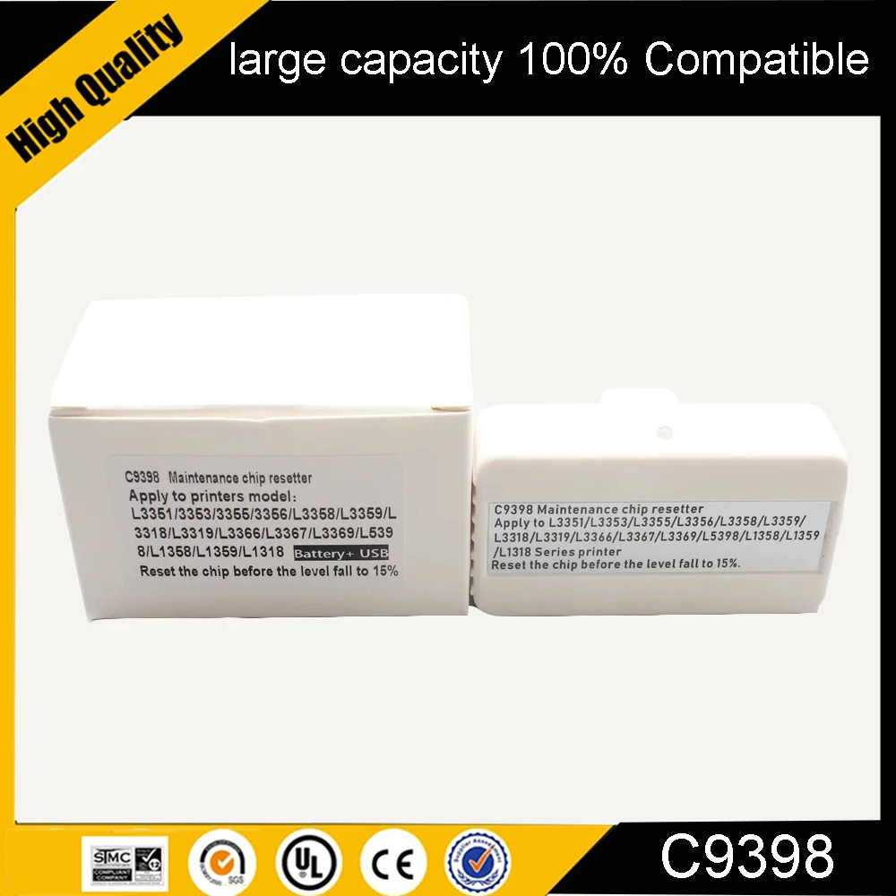 C9398 Maintenance box Chip Reset for Epson L5398 L3369 L3367 L3366 L3359 L3358L3356 L3355 L3353 L3351 L3319 L3318L1359 L1358
C9398 Maintenance box Chip Reset for Epson L5398 L3369 L3367 L3366 L3359 L3358L3356 L3355 L3353 L3351 L3319 L3318L1359 L1358