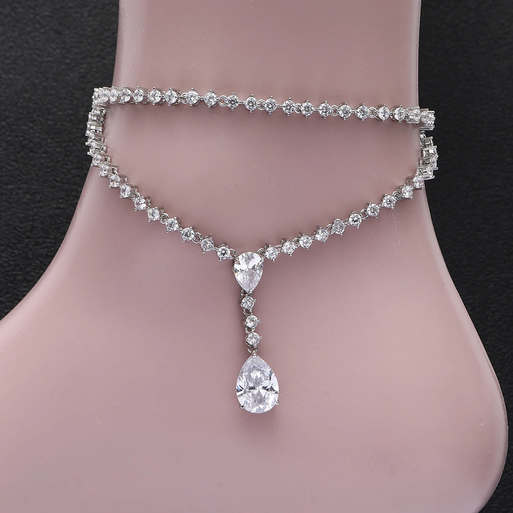 Women's Fashion Micro Pave Cubic Zirconia Chain Women Barefoot Sandals Anklet, Fashion Foot Chain Jewelry HXJ004
Women's Fashion Micro Pave Cubic Zirconia Chain Women Barefoot Sandals Anklet, Fashion Foot Chain Jewelry HXJ004