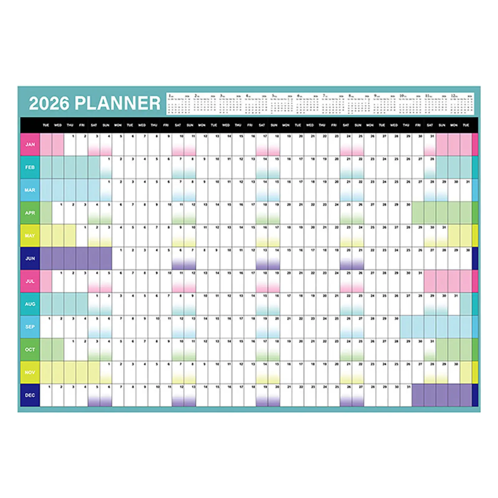 2026 Jumbo Wall Calendar Oversized Paper Monthly Planner Hangable Yearly Wall Organizer with Clear Print for Academic School
2026 Jumbo Wall Calendar Oversized Paper Monthly Planner Hangable Yearly Wall Organizer with Clear Print for Academic School