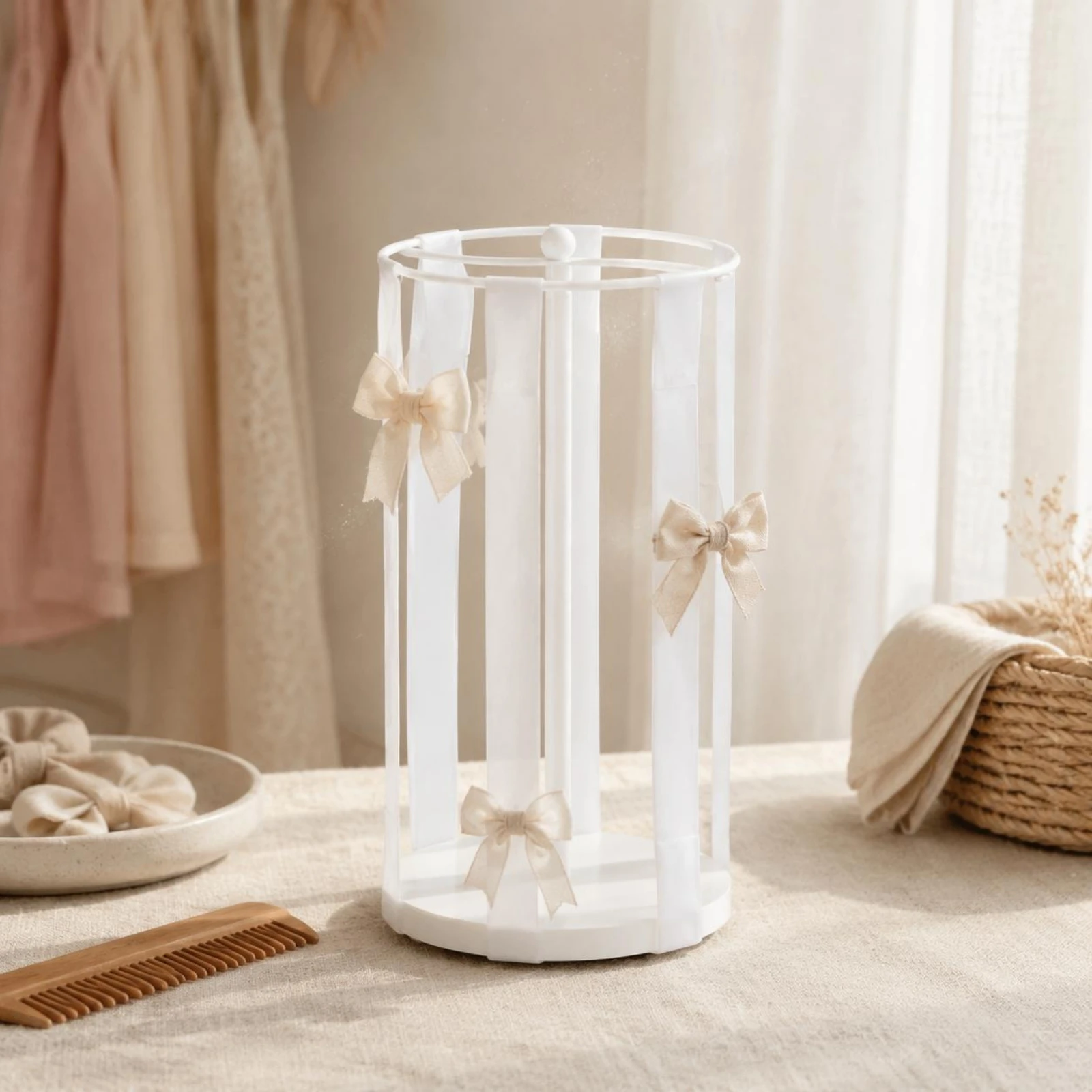 Hair Accessory Stand Rotating Base Hair Accessories Organizer Bow Holder Stand Ribbon Hanging Sections Cylindrical
Hair Accessory Stand Rotating Base Hair Accessories Organizer Bow Holder Stand Ribbon Hanging Sections Cylindrical