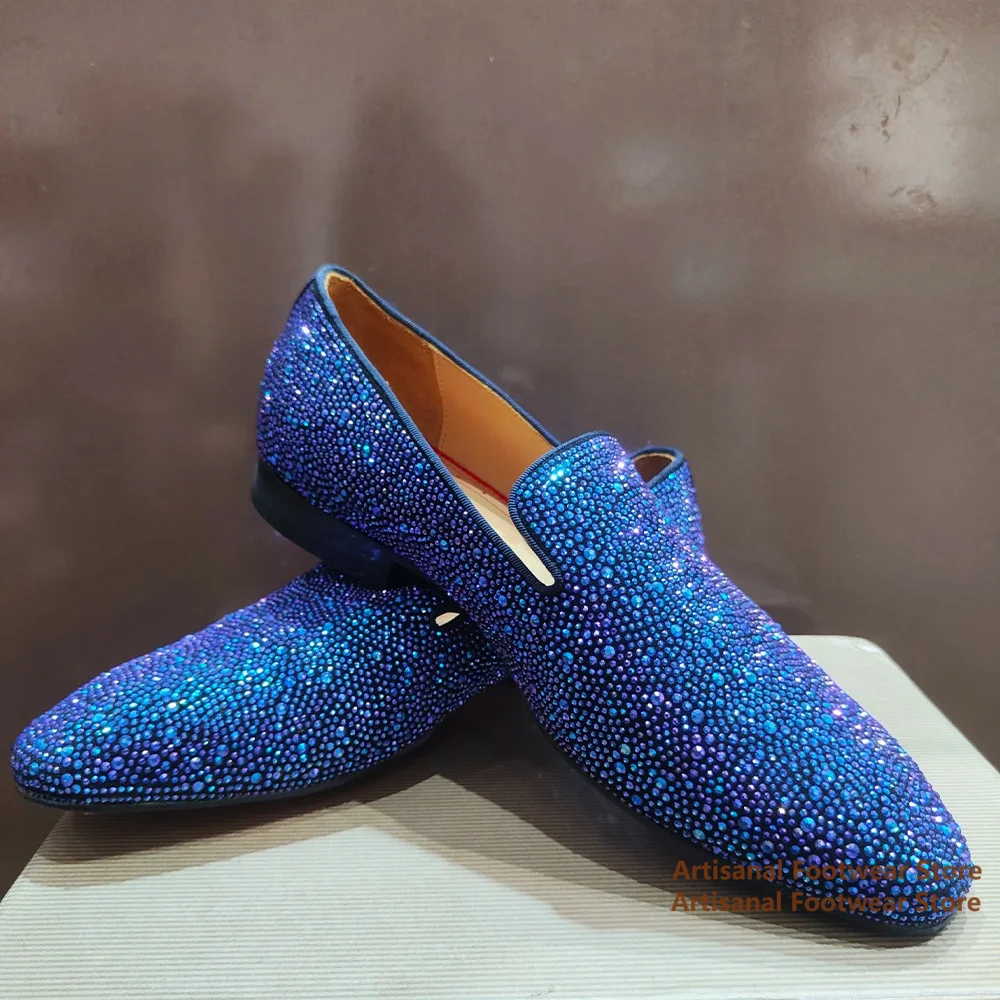 Blue/black Rhinestone Loafers for Men Designer Flat Casual Leather Shoes Party Banquet Wedding Males Fashion Show Men Shoes
Blue/black Rhinestone Loafers for Men Designer Flat Casual Leather Shoes Party Banquet Wedding Males Fashion Show Men Shoes