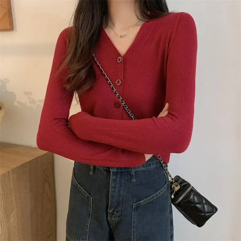 Core Spun Yarn High Waist Long Sleeve Loose Women Sweater Top V-Neck Knit Cardigan Short Coat Soft Cozy Casual Outerwear
Core Spun Yarn High Waist Long Sleeve Loose Women Sweater Top V-Neck Knit Cardigan Short Coat Soft Cozy Casual Outerwear