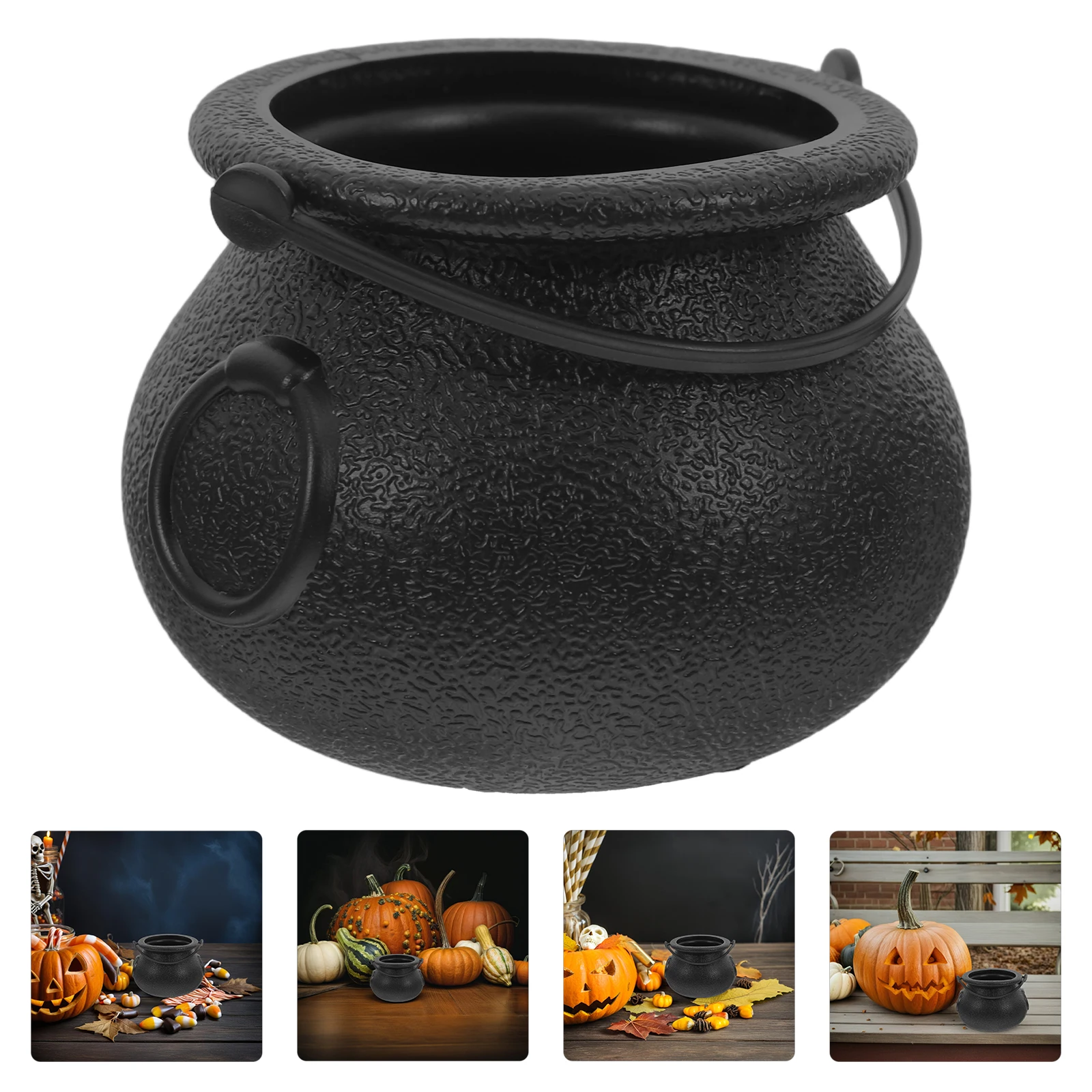 12pcs Black Cauldron Halloween Candy Bucket: Novelty Candy Holder Sweet Cauldron Kettle Pot With Handle For Festival Party
12pcs Black Cauldron Halloween Candy Bucket: Novelty Candy Holder Sweet Cauldron Kettle Pot With Handle For Festival Party