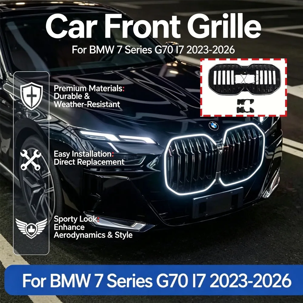 Car Front Grille with Led for BMW 7 Series G70 I7 2023 2024 2025 2026 Lower Mesh Grill Cover Trim Auto Accessories Tuning
Car Front Grille with Led for BMW 7 Series G70 I7 2023 2024 2025 2026 Lower Mesh Grill Cover Trim Auto Accessories Tuning