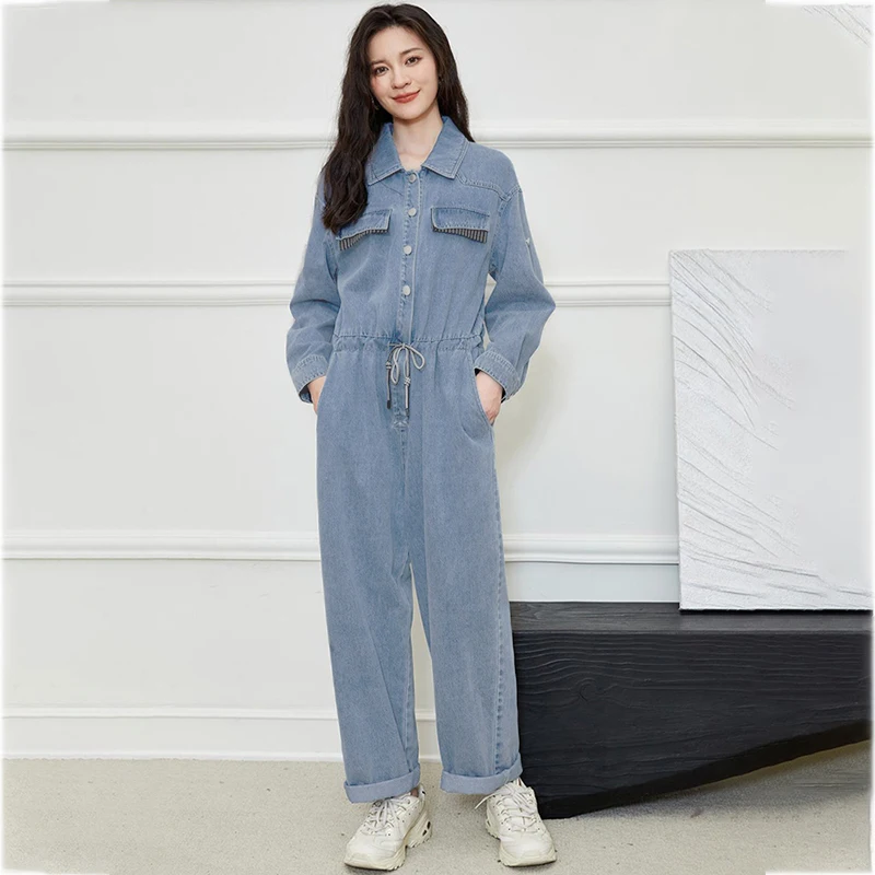 Джинсовый комбинезон из чистого хлопка, осень 2024, брендовая женская одежда, серия Snap Pet, удобная посадка, подставка на талии, pe
Джинсовый комбинезон из чистого хлопка, осень 2024, брендовая женская одежда, серия Snap Pet, удобная посадка, подставка на талии, pe