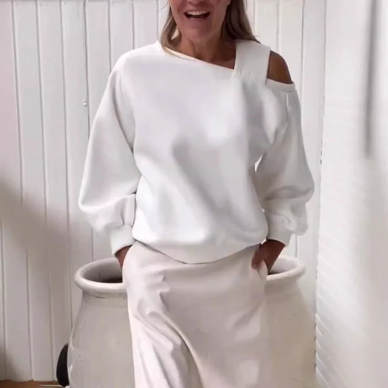 Sexy Off Shoulder Hollow Out Sling Sweatshirt Women Casual Solid Fleece Hoodie Pullover Fall Winter Long Sleeve Loose Top Jumper
Sexy Off Shoulder Hollow Out Sling Sweatshirt Women Casual Solid Fleece Hoodie Pullover Fall Winter Long Sleeve Loose Top Jumper