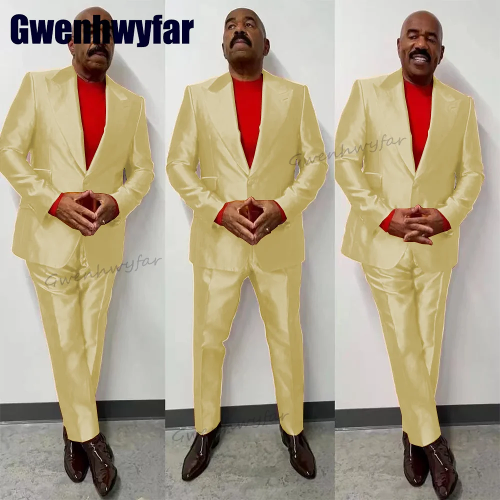 Gwenhwyfar High Quality Casual Satin Suit Single Breasted Suit for Men Wedding Dresses Groom Tuxedos Elegant 2 Pieces Blaer Sets
Gwenhwyfar High Quality Casual Satin Suit Single Breasted Suit for Men Wedding Dresses Groom Tuxedos Elegant 2 Pieces Blaer Sets