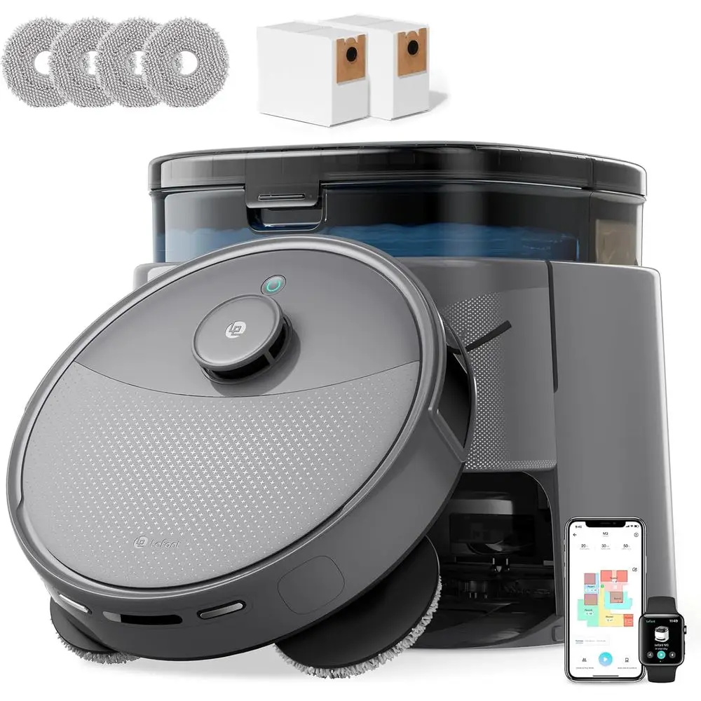 Robot Vacuum and Mop, 20000Pa Suction, Self Emptying, Auto Mop Washing & Drying for Hands-Free, Anti-Tangle Brushes, Dual Spinni
Robot Vacuum and Mop, 20000Pa Suction, Self Emptying, Auto Mop Washing & Drying for Hands-Free, Anti-Tangle Brushes, Dual Spinni
