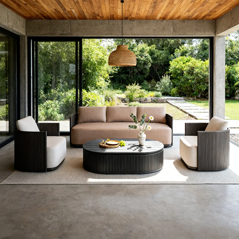 Villa Outdoor Sofa Set, Premium Garden Patio Sectional Furniture with Weatherproof Cushions, Modern Aluminum Lounge Seating
Villa Outdoor Sofa Set, Premium Garden Patio Sectional Furniture with Weatherproof Cushions, Modern Aluminum Lounge Seating