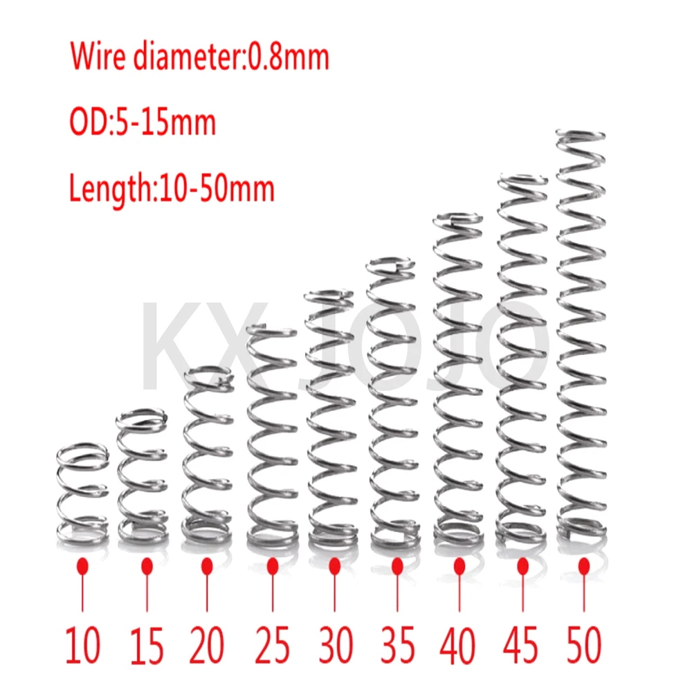 Spring Line 304 Stainless Steel Compression Return 10pcs Diameter 0.6/0.7/0.8mm Length 10-50mm
Spring Line 304 Stainless Steel Compression Return 10pcs Diameter 0.6/0.7/0.8mm Length 10-50mm