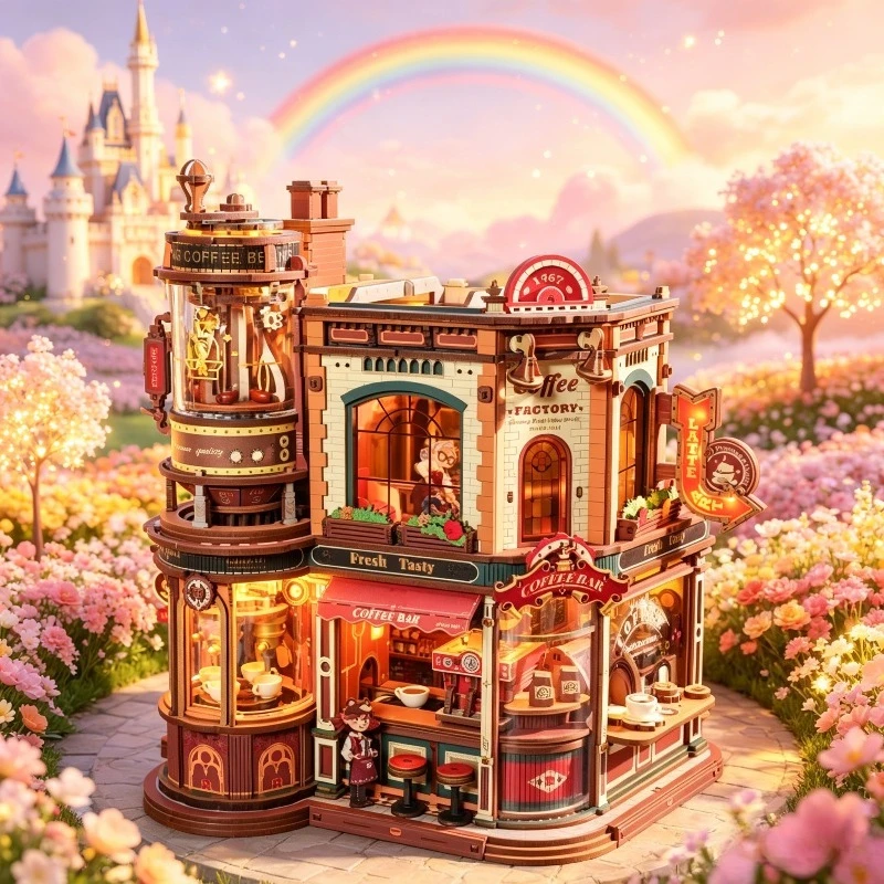 DIY Coffee Factory Wooden Puzzle Model with Lights Music Figurines, Desktop Collectible Birthday Ornament
DIY Coffee Factory Wooden Puzzle Model with Lights Music Figurines, Desktop Collectible Birthday Ornament
