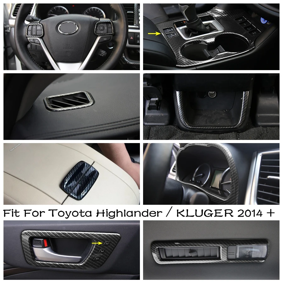 Air AC / Rear Bottom Armrest Box / Gearbox Cover Trim Carbon Fiber Look Accessories For Toyota Highlander / KLUGER 2014 - 2019
Air AC / Rear Bottom Armrest Box / Gearbox Cover Trim Carbon Fiber Look Accessories For Toyota Highlander / KLUGER 2014 - 2019