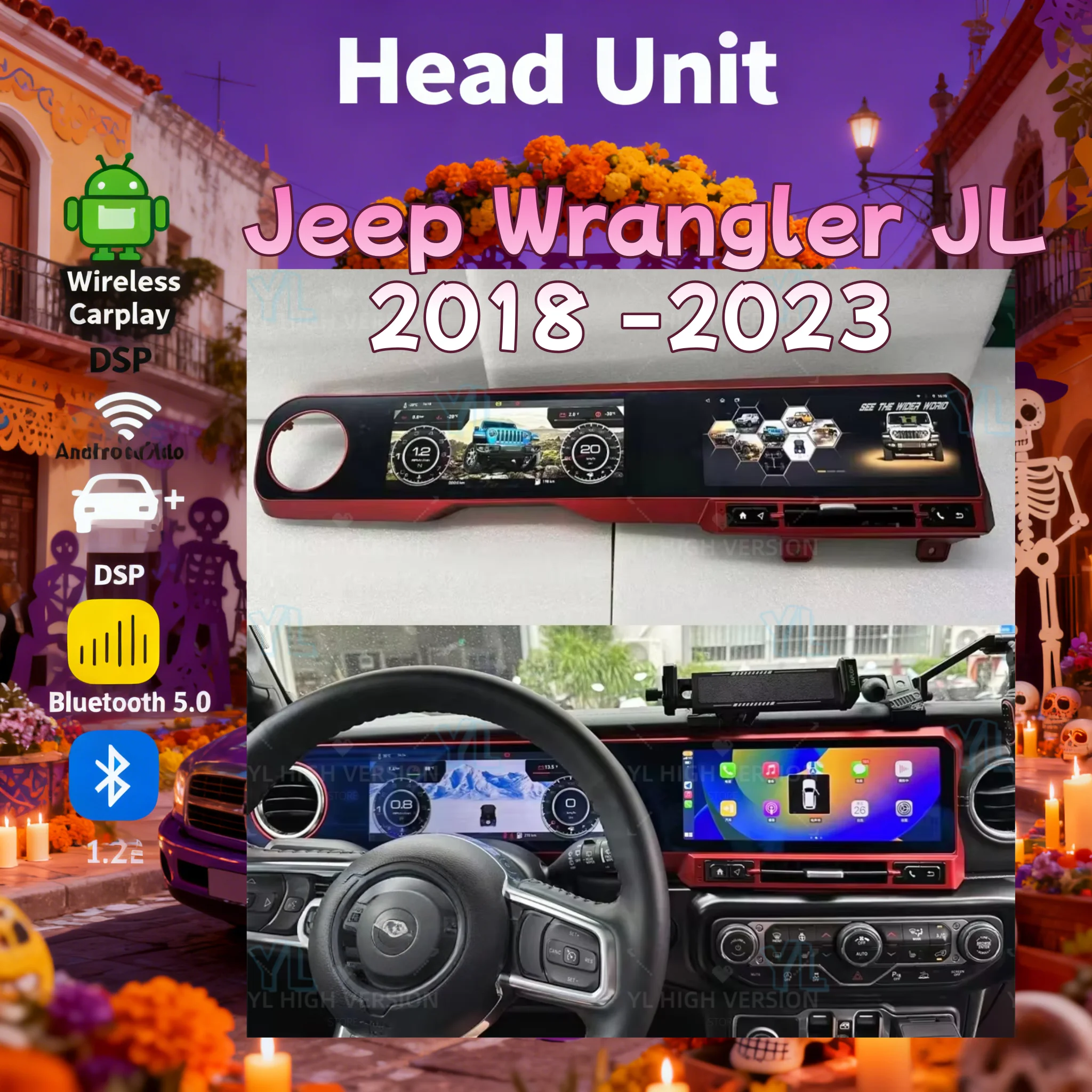 S 12.3inch+12.3inch Android 13 Dual Screen For Jeep Wrangler 2018-2022 Stereo GPS Carplay Instrument Panel Car Radio Multimedia
S 12.3inch+12.3inch Android 13 Dual Screen For Jeep Wrangler 2018-2022 Stereo GPS Carplay Instrument Panel Car Radio Multimedia