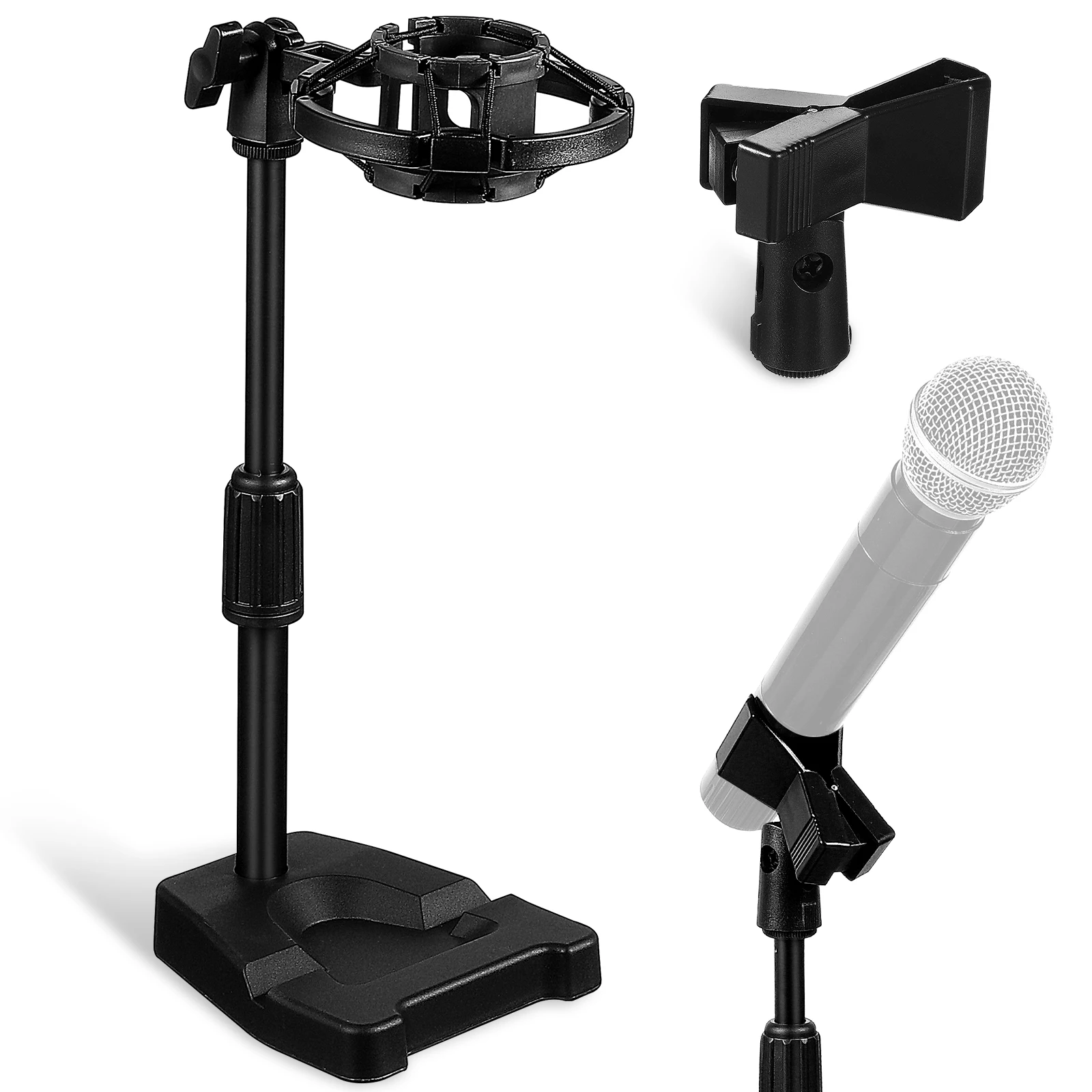 Microphone Desk Portable Plastic Mic Stand Bracket Rack Microphone Stand Metal Base Spring Mic Bracket
Microphone Desk Portable Plastic Mic Stand Bracket Rack Microphone Stand Metal Base Spring Mic Bracket
