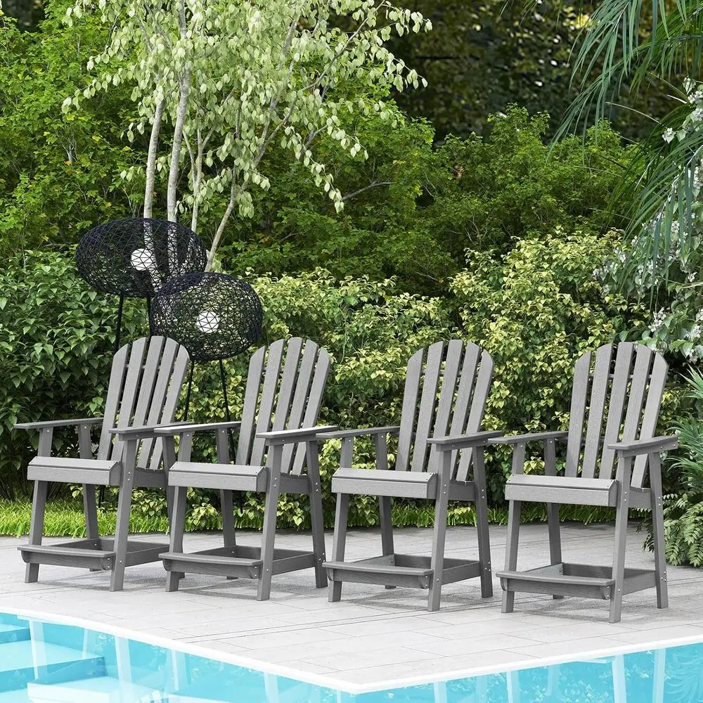 Weatherproof HDPE Adirondack Chair with Armrest and Footrest, 47 Counter Height, Ideal for Patio, Garden, or Balcony (Set of 4,
Weatherproof HDPE Adirondack Chair with Armrest and Footrest, 47 Counter Height, Ideal for Patio, Garden, or Balcony (Set of 4,