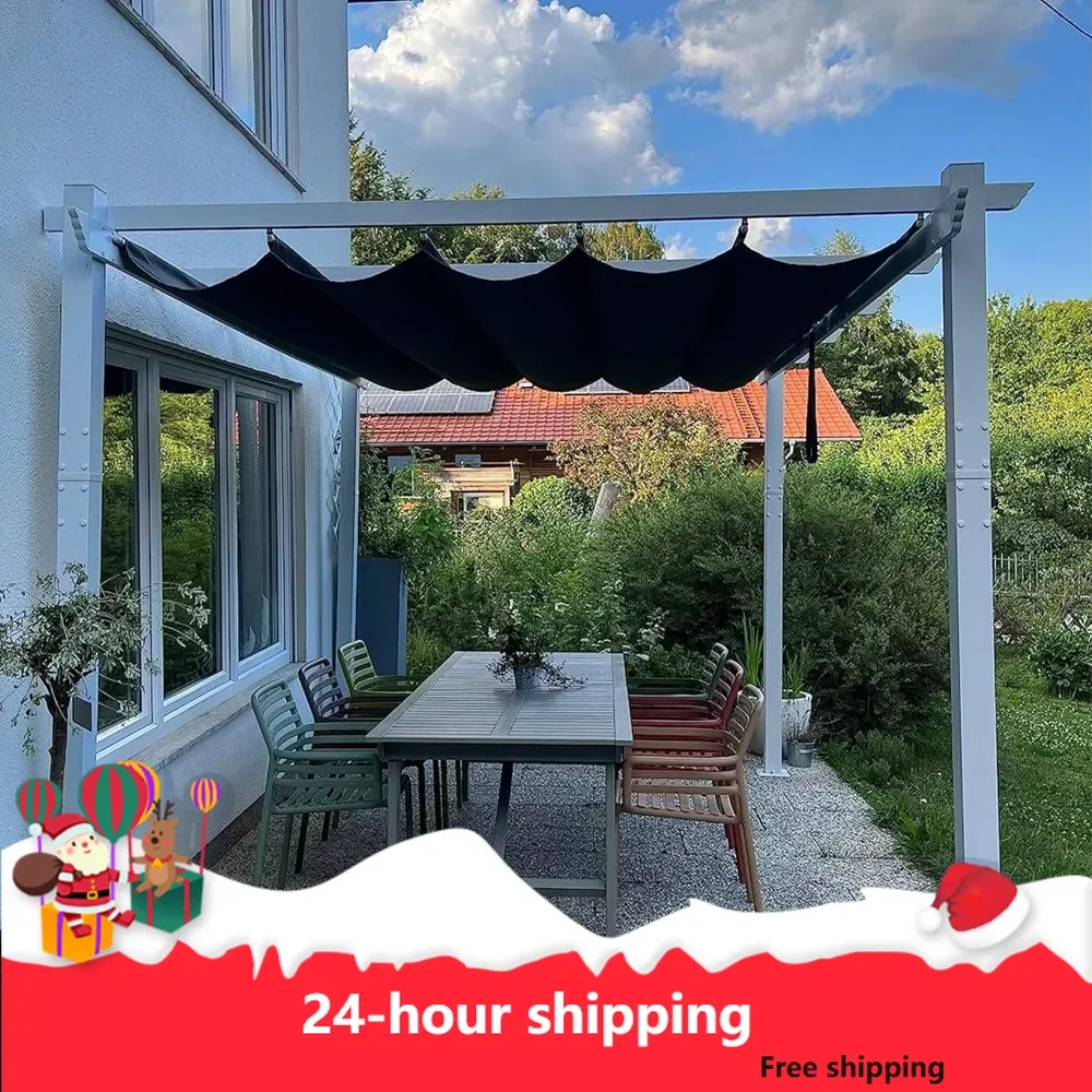 10' X 12' Outdoor Retractable Pergola Heavy-Duty Aluminum White Pergola with Sun Shade Canopy Patio Modern Shelter
10' X 12' Outdoor Retractable Pergola Heavy-Duty Aluminum White Pergola with Sun Shade Canopy Patio Modern Shelter