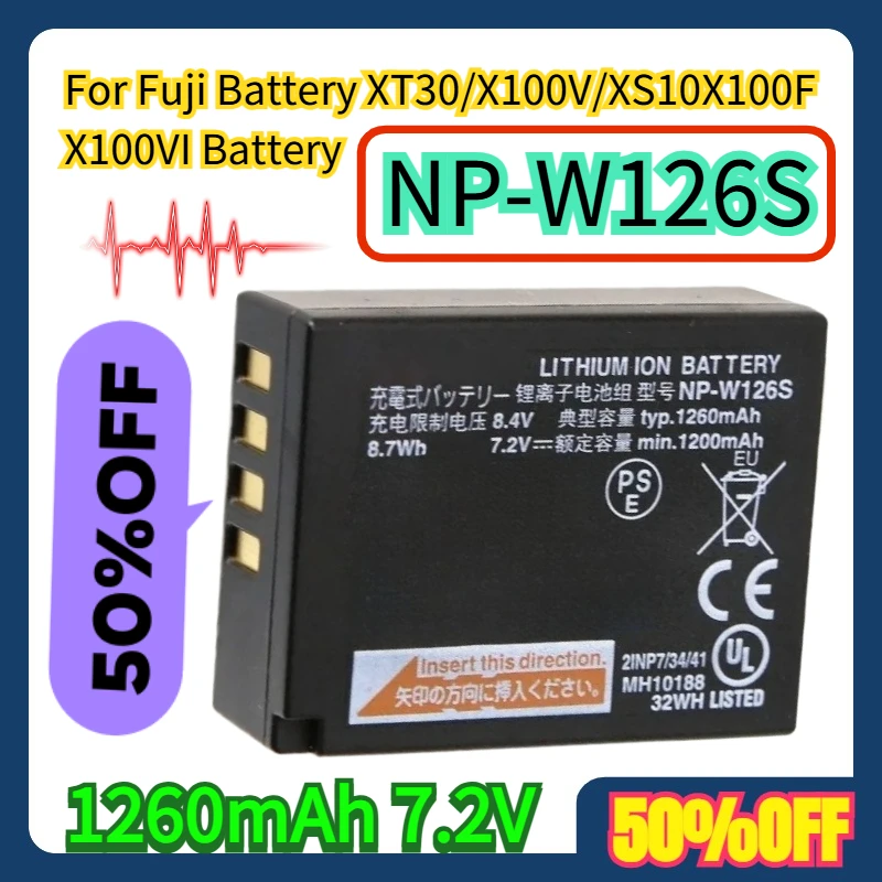 For Fuji NP-W126S Battery XT30/X100V/XS10X100F X100VI Battery 1260mAh 7.2V
For Fuji NP-W126S Battery XT30/X100V/XS10X100F X100VI Battery 1260mAh 7.2V