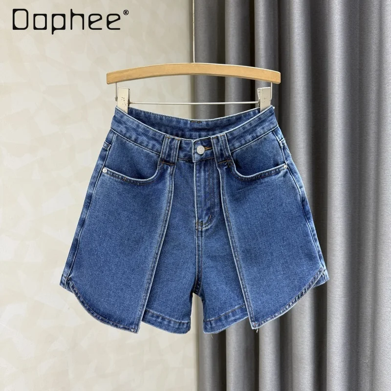 2025 Summer New Retro High-waisted Denim Shorts Women Fashion Solid Color Versatile Loose Wide-leg Pants Casual Jeans Pants
2025 Summer New Retro High-waisted Denim Shorts Women Fashion Solid Color Versatile Loose Wide-leg Pants Casual Jeans Pants