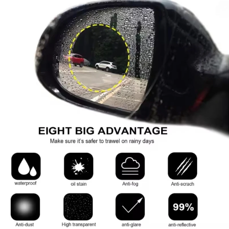 2Pcs Car Rainproof Clear Film Anti Pollution High Temperature Resistance Anti Fog Sticker General for Car Electric Motorcycles
2Pcs Car Rainproof Clear Film Anti Pollution High Temperature Resistance Anti Fog Sticker General for Car Electric Motorcycles