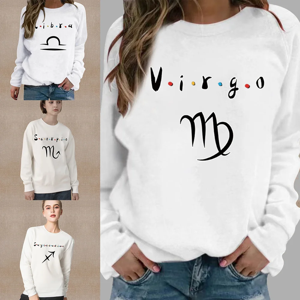 Women's O-Neck Tops Round Neck Pullover Spring Autumn Thin White Long Sleeve Sweatshirt Comfortable constellation Series Clothes
Women's O-Neck Tops Round Neck Pullover Spring Autumn Thin White Long Sleeve Sweatshirt Comfortable constellation Series Clothes
