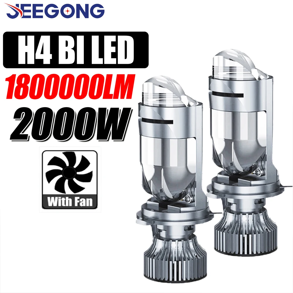 H4 Bi LED Projector Lens Auto Headlight 1800000LM 2000W High Power Car Light Bulb Motorcycle Turbo Lamps Dual High Low Beam 12v
H4 Bi LED Projector Lens Auto Headlight 1800000LM 2000W High Power Car Light Bulb Motorcycle Turbo Lamps Dual High Low Beam 12v