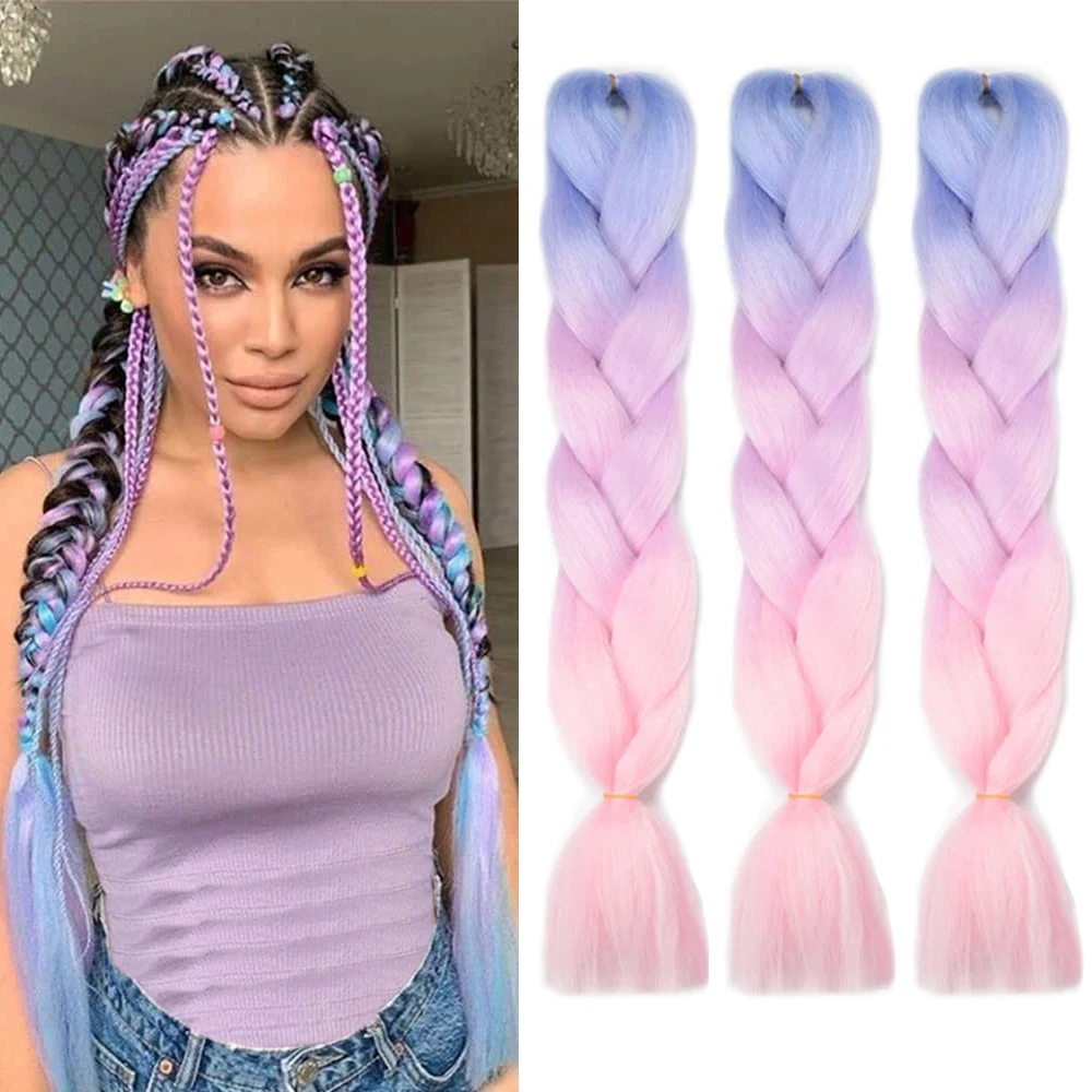 3 Packs Jumbo Braiding Hair Extensions Braiding Hair Pre Stretched Afro Ombre Multiple Tone Colored Synthetic Hair For Box Twist
3 Packs Jumbo Braiding Hair Extensions Braiding Hair Pre Stretched Afro Ombre Multiple Tone Colored Synthetic Hair For Box Twist