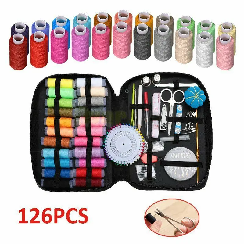 126Pcs Sewing Box Portable Sewing kit Home Travel Thread Threader Needle Tape Measure Scissor Sewing Kit
126Pcs Sewing Box Portable Sewing kit Home Travel Thread Threader Needle Tape Measure Scissor Sewing Kit